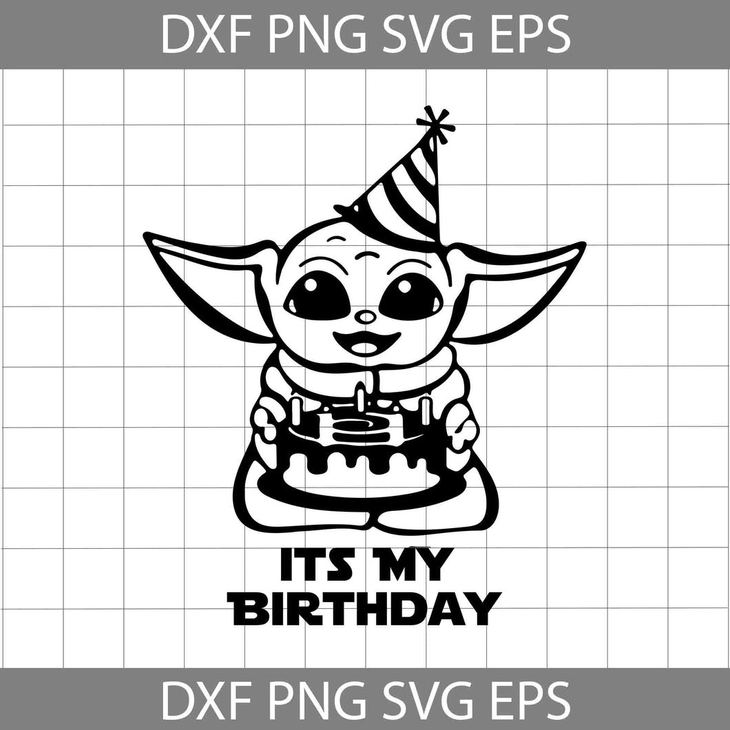 Baby Yoda It’s My Birthday Svg, Birthday Svg, Mandalorian Svg, birthday svg, cricut file, clipart, svg, png, eps, dxf