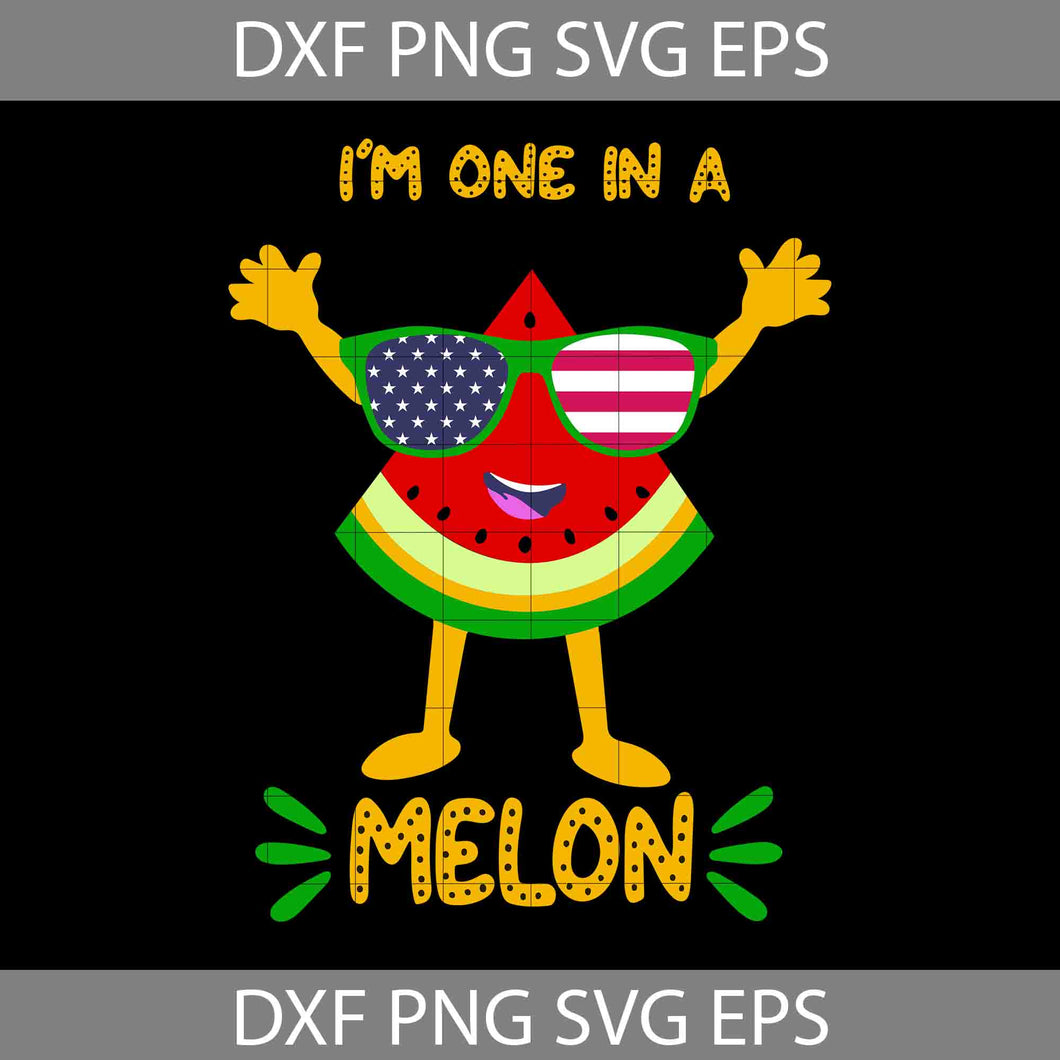 I’m One In A Melon Svg, Proud Usa Svg, Watermelon Svg, America svg, 4th of July Svg, cricut file, clipart, svg, png, eps, dxf