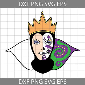 Evil Queen Sugar Skull Svg, Villains Svg, Cartoon Svg, Halloween Svg, Cricut File, Clipart, Svg, Png, Eps, Dxf