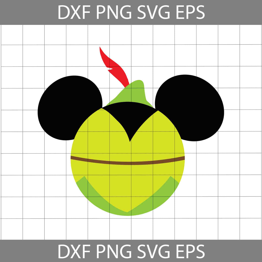 Peter Pan Mickey Mouse Head svg, Disney Svg, Cricut File, Clipart, Svg, Png, Eps, Dxf