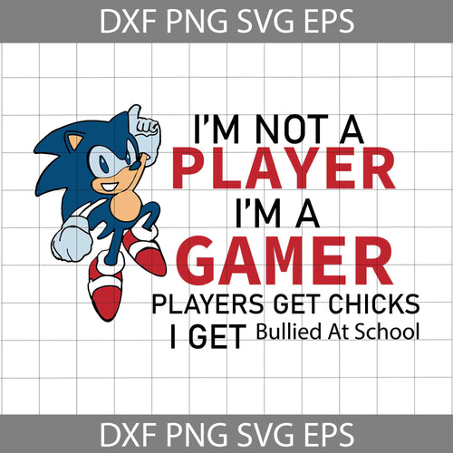 Sonic I’m Not A Player I’m A Gamer Players Get Chicks I Get Bullied At School Svg, Back to School Svg, cricut file, Clipart, Svg, Png, eps, Dxf