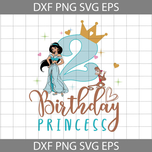 2nd Jasmine Birthday svg, Birthday Princess Svg, Birthday Svg, Cricut File, Clipart, Svg, Png, Eps, Dxf