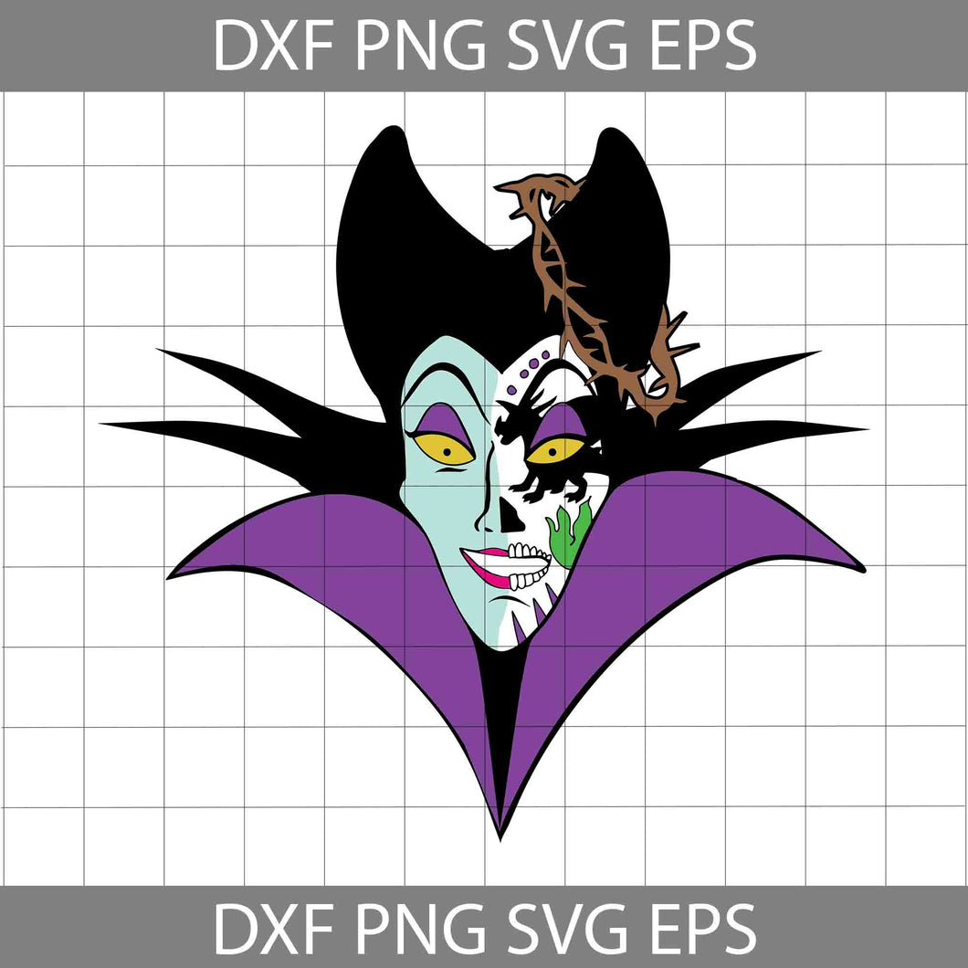 Maleficent Sugar Skull Svg, Villains Svg, Cartoon Svg, Halloween Svg, Cricut File, Clipart, svg, png, eps, dxf