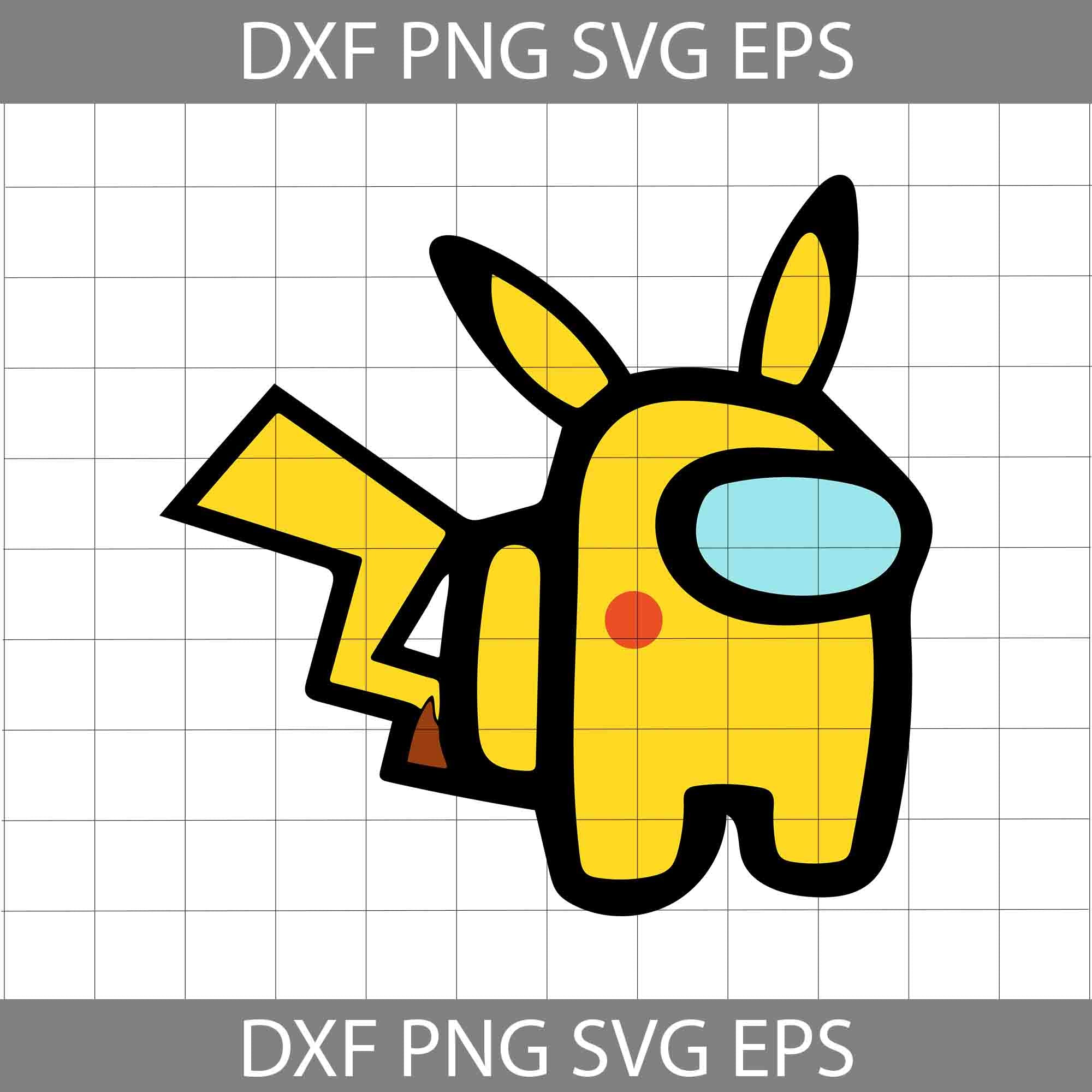 Cute Pikachu Among Us Png, Among us sublimation, Instant Download