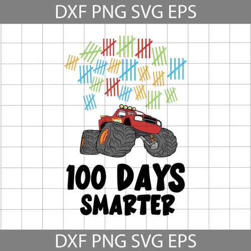 100 Days Smarter Svg, 100 days of school svg, Cricut file, clipart, svg, png, eps, dxf
