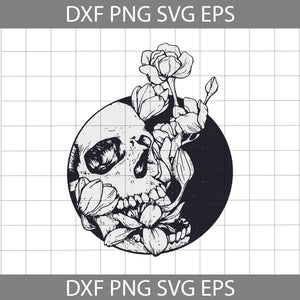 Skull And Flower Svg, Skull Svg, Flower Svg, Cricut file, clipart, svg, png, eps, dxf