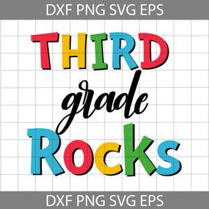 Third Grade Rocks svg, Back to School Svg, cricut file, Clipart, Svg, Png, eps, Dxf
