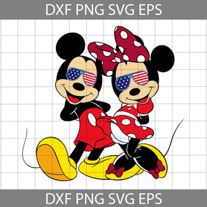 Disney Mickey And Minnie Mouse Svg, America svg, 4th of July Svg, Independence day svg, cricut file, clipart, svg, png, eps, dxf