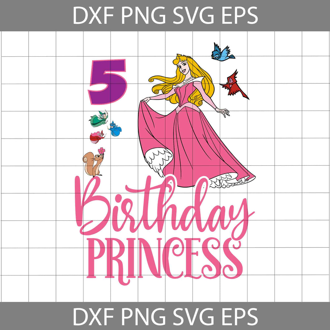 5th Sleeping Beauty Birthday Svg, Aurora Birthday Svg, Birthday Princess Svg, Birthday SVg, Cricur File, Clipart, Svg, Png, Eps, Dxf