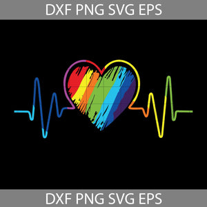 Rainbow Heartbeat, Gay Pride LGBT Svg, LGBT Svg, LGBT Pride Svg, cricut file, clipart, Svg, png, eps, dxf