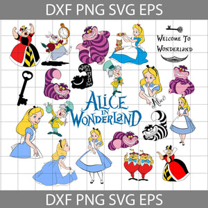 Alice In Wonderland svg, disney svg, cricut file, clipart, bundle, svg, png, eps, dxf
