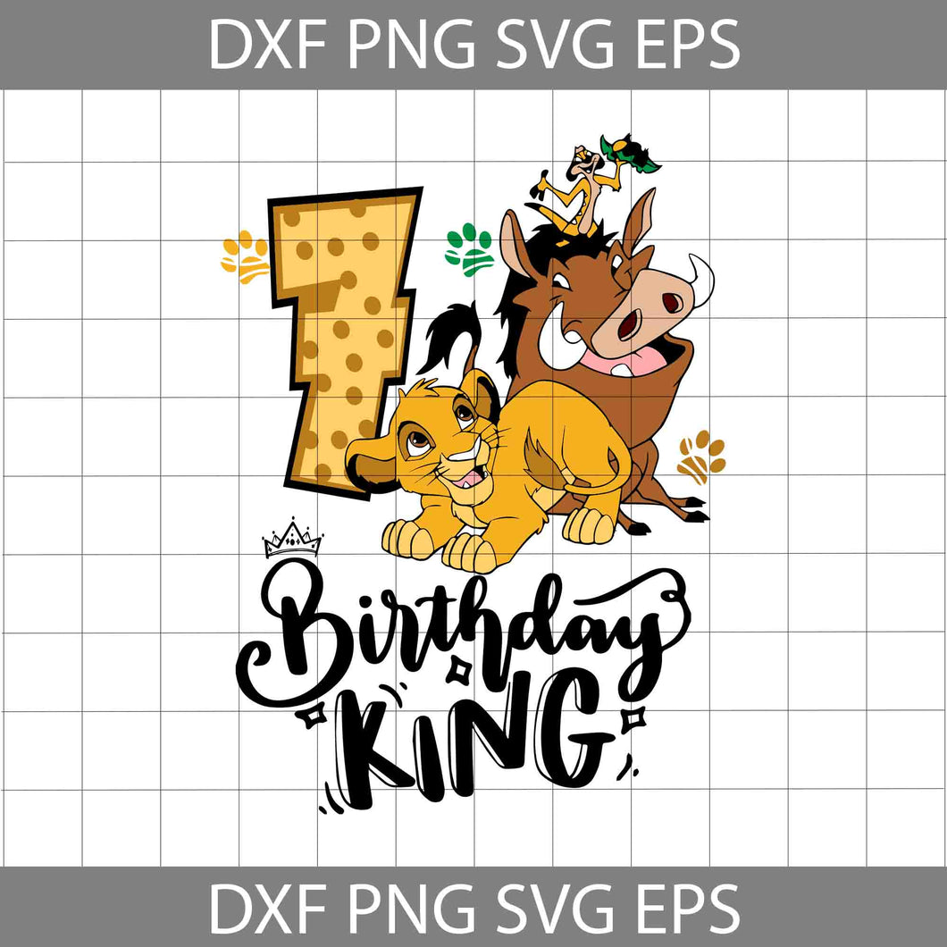 7th Birthday Lion King Svg, The Birthday King Svg, Birthday Svg, Cricut file, Clipart, Svg, Png, Eps, Dxf