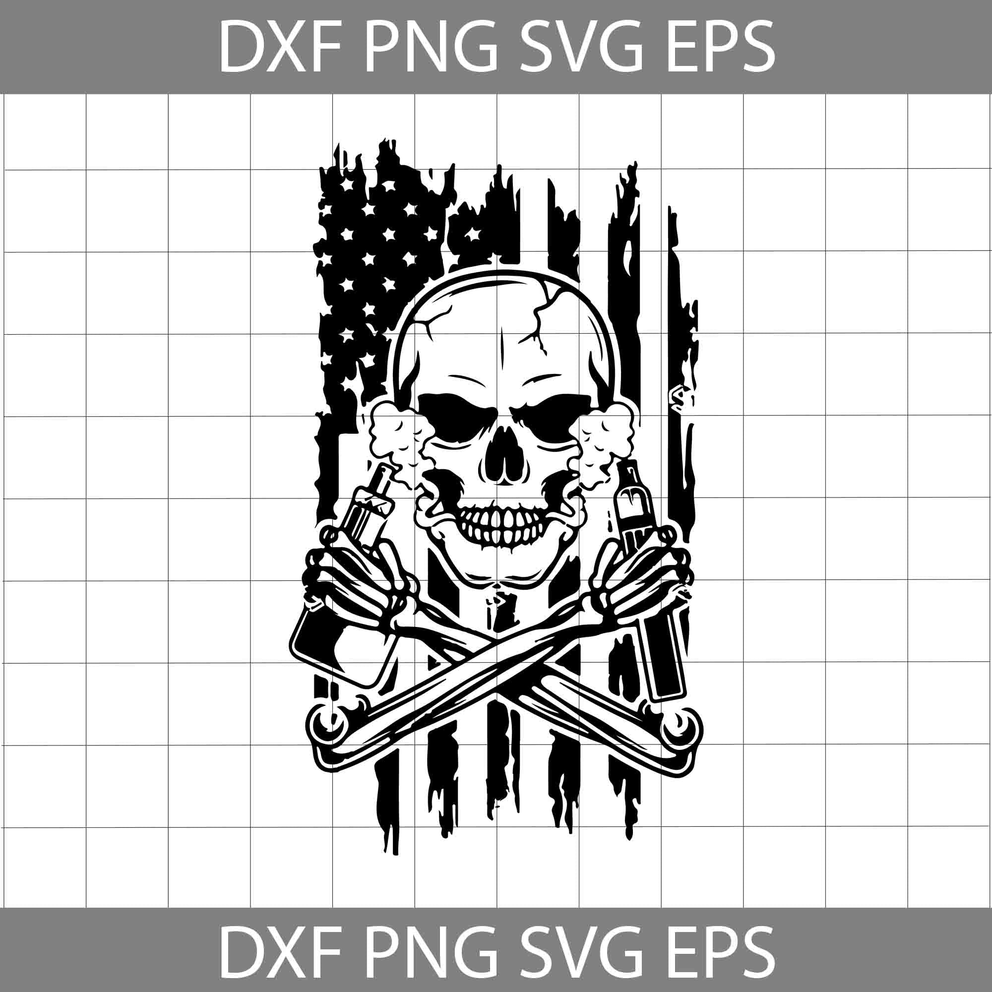 US Vape Skull Svg, Smoking Vape Svg, US Vaping, 4th Of July Svg,  Independence Day Svg, cricut file, clipart, svg, png, eps, dxf