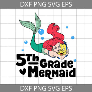 5th Grade Mermaid Svg, Back To School Svg, Cricut File, Clipart, Svg, Png, Eps, Dxf