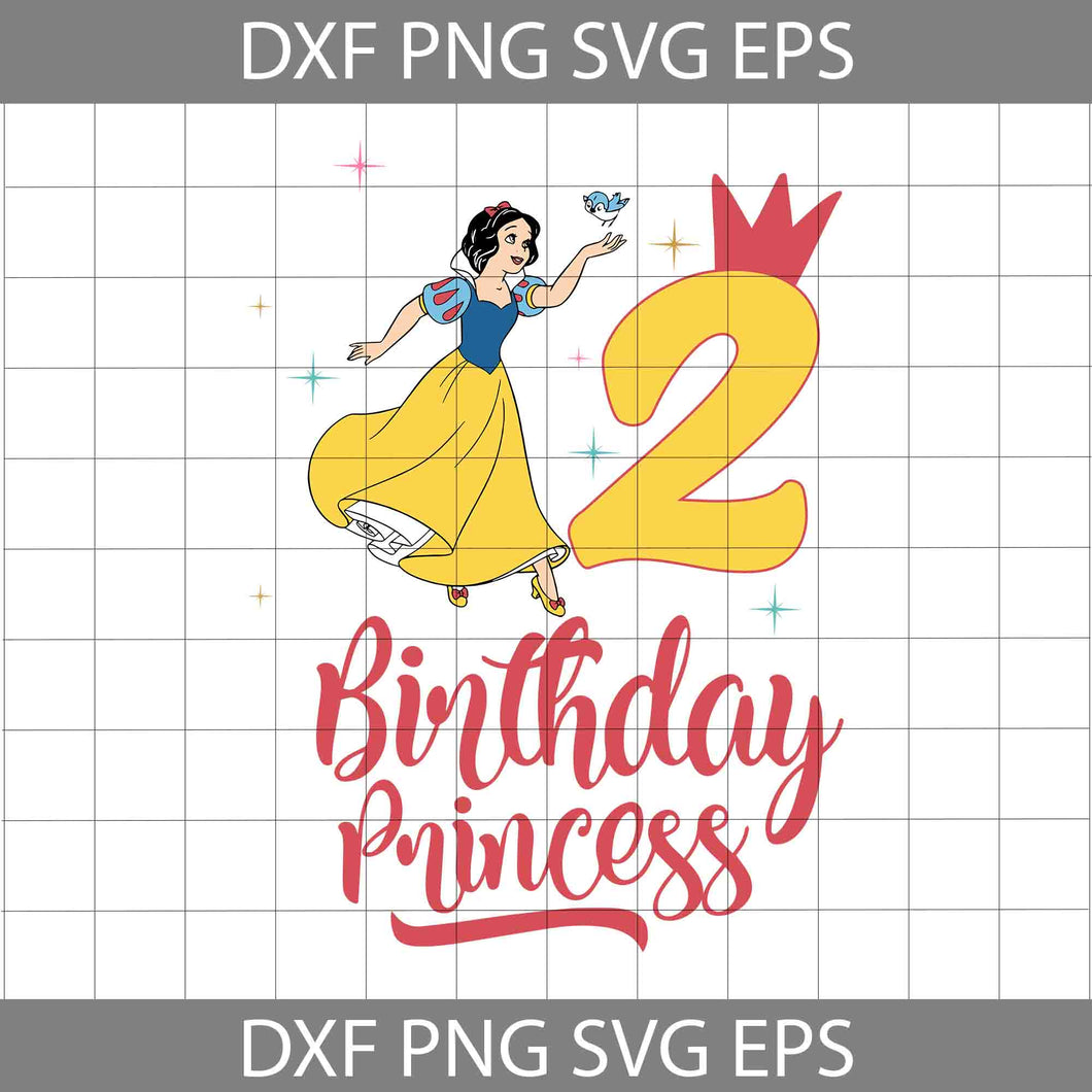 2nd Birthday Snow White svg, Birthday Princess Svg, Birthday svg, Cricut File, Clipart, Svg, Png, Eps, dxf