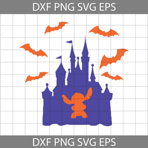 Stitch With Castle Svg, Stitch Svg, Halloween Svg, Cricut File, Clipart, Svg, Png, Eps, Dxf