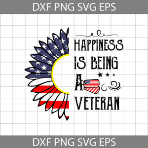 Sunflower Happiness is Being A Veteran SVG, 4th of July SVG , Sunflower Patriotic svg, 4th of july svg, Independence day svg, cricut file, clipart, svg, png, eps, dxf