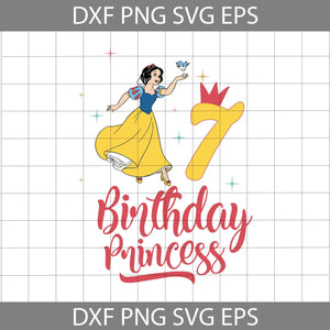 7th Birthday Snow White svg, Birthday Princess Svg, Birthday svg, Cricut File, Clipart, Svg, Png, Eps, dxf