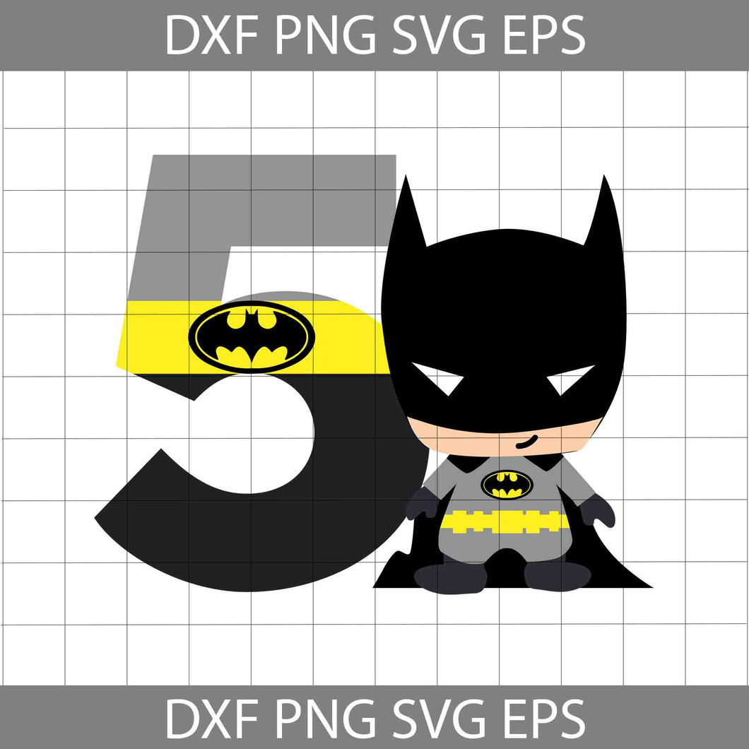 5th Birthday Batman svg, Birthday svg, cricut file, clipart, svg, png, eps, dxf