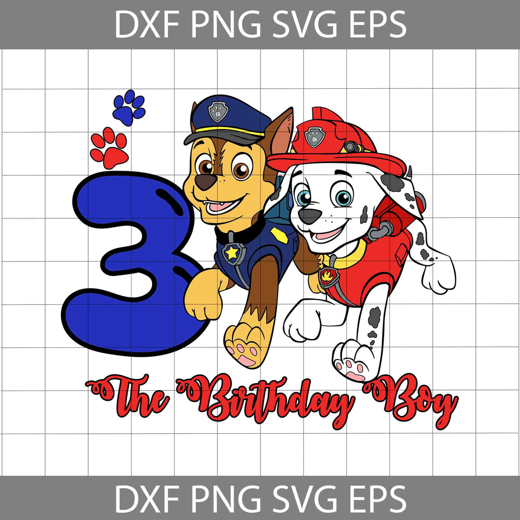 3rd Birthday Boy svg, Paw Patrol Birthday svg, Birthday Boy Svg, Birthday Svg, Cricut file, clipart, svg, png, eps, dxf