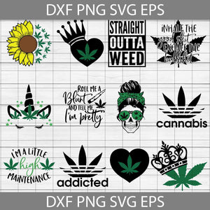 Cannabis sunflower svg, Addicted weed svg, weed svg, skull weed svg, bundle, cricut file, clipart, svg, png, eps, dxf