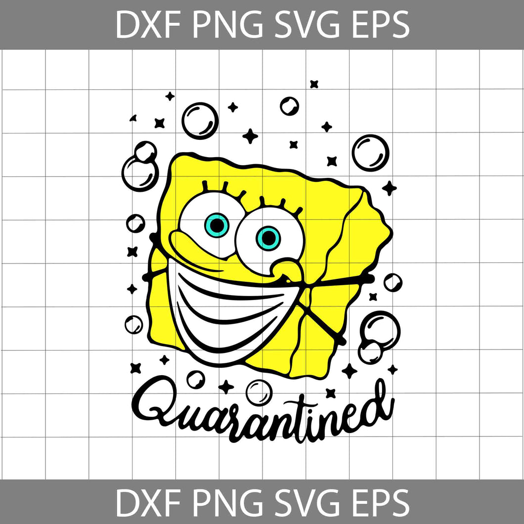 Spongebob Quarantined Svg, Sponge Bob Face Svg, Quarantine svg, Social Distacing Svg, cricut file, clipart, svg, png, eps, dxf