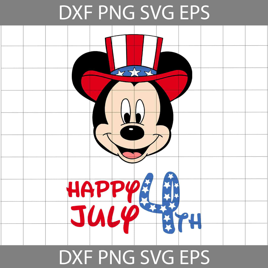 Mickey Mouse Happy 4th of July Svg, 4th of July Svg, Independence day svg, cricut file, clipart, svg, png, eps, dxf