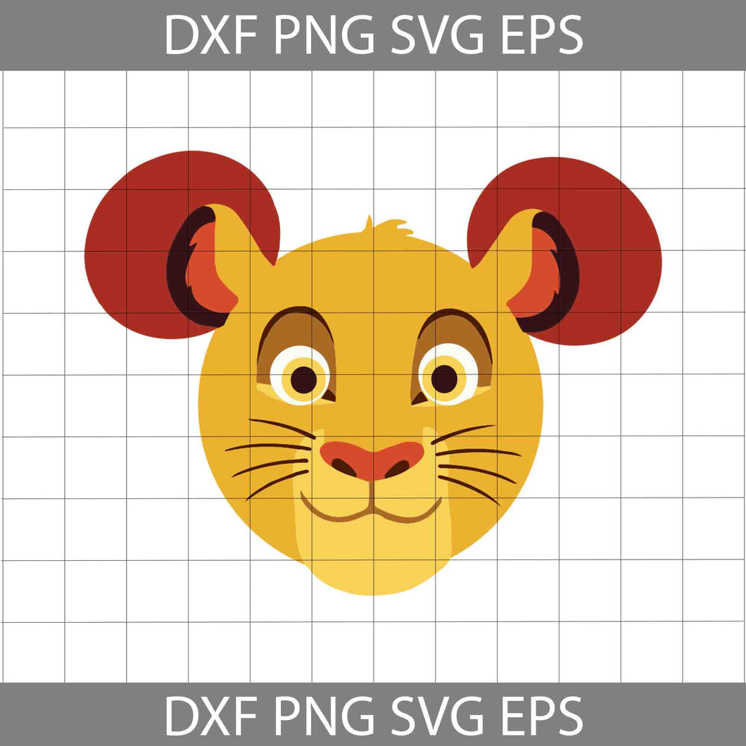 Lion King Mickey Mouse Head svg, Simba Svg, Disney Svg, Cricut File, Clipart, Svg, Png, Eps, Dxf