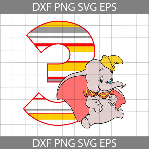 3rd Birthday Dumbo svg, Disney Birthday Svg, Birthday boy svg, Birthday Svg, Cricut File, Clipart, Svg, Png, Eps, Dxf