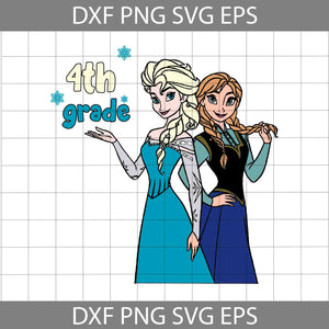 4th Grade Svg, Elsa Svg, Disney princess svg, Back To School Svg, Cricut File, Clipart, Svg, Png, Eps, Dxf