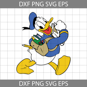 Donald Duck Back To School Svg, Back To School Svg, Cricut File, Clipart, Svg, Png, Eps, Dxf