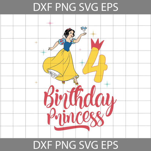 4th Birthday Snow White svg, Birthday Princess Svg, Birthday svg, Cricut File, Clipart, Svg, Png, Eps, dxf