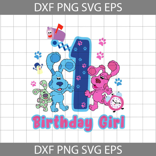 1st Birthday Blue Clues svg, Birthday girl svg, birthday svg, cricut file, clipart, svg, png, eps, dxf