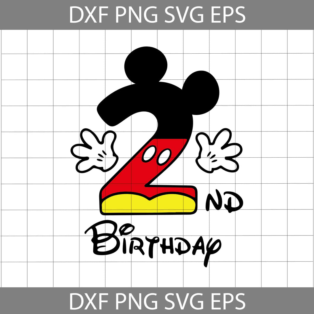 2nd Birthday Mickey svg, Mickey Birthday Svg, Birthday Svg, cricut file, clipart, svg, png, eps, dxf