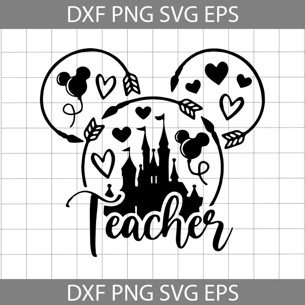  Mickey Mouse Teacher Svg, teacher Svg, Back To School Svg, Cricut File, Clipart, Svg, Png, Eps, Dxf