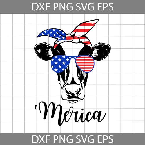 Merica svg, Heifer cow USA, usa bandana svg, 4th of July Svg, american day svg, Independence Day svg, cricut file, clipart, svg, png, eps, dxf