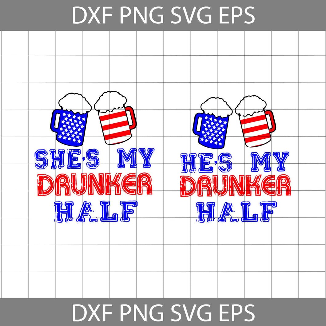 Drunker Half, 4th of July Svg, American Flag Svg, Independence day svg, Bundle, Cricut File, Clipart, svg, png, eps, dxf