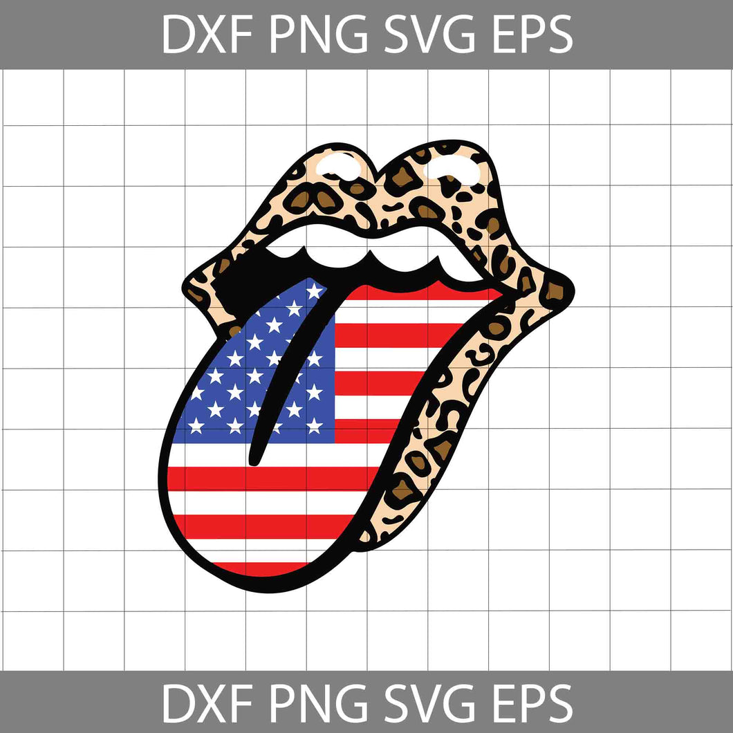 Tongue and Lips American Svg, Leopard svg, 4th of July Svg, American Flag Svg, Independence day svg, Bundle, Cricut File, Clipart, svg, png, eps, dxf