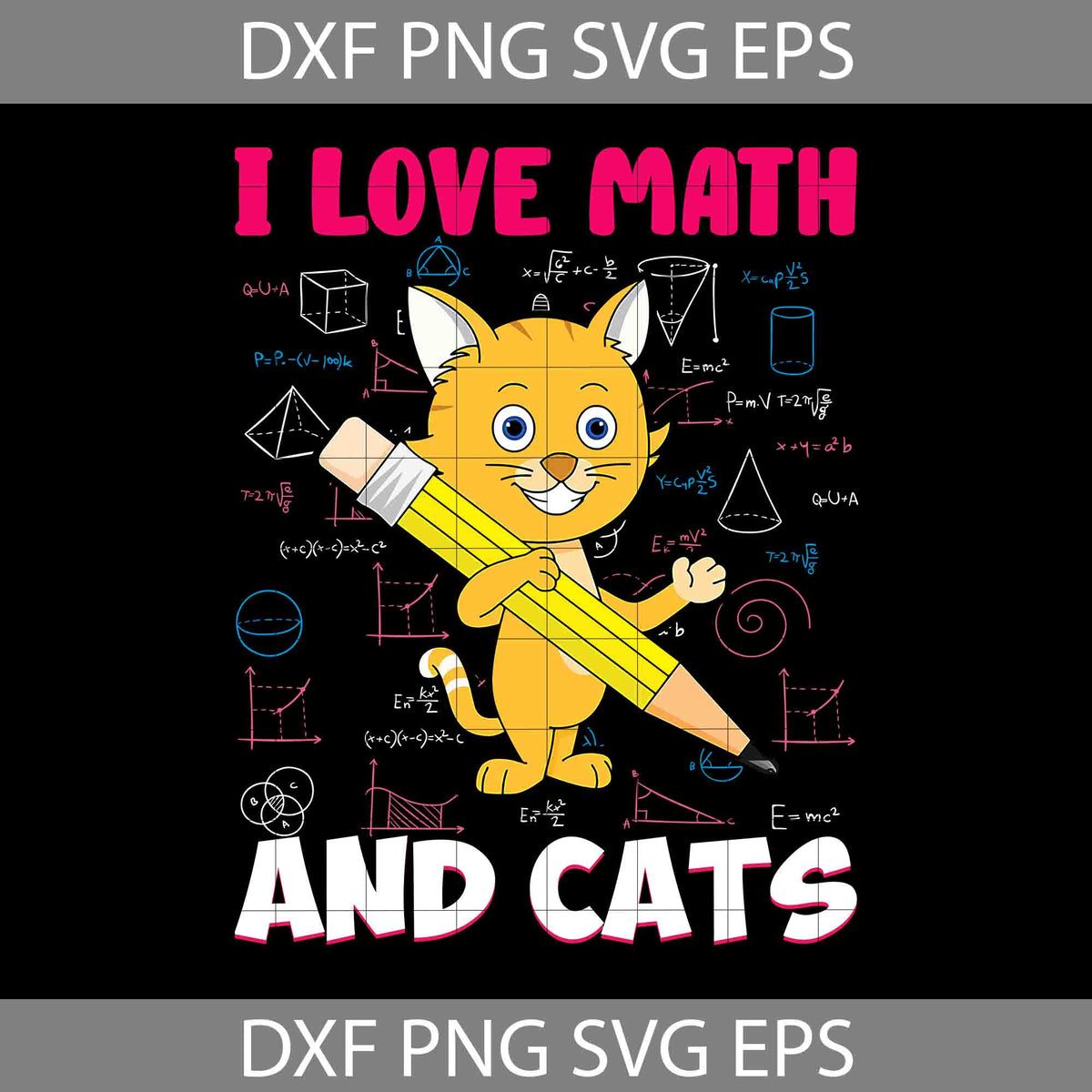 I Love Math And Cats Svg, Cat Lover Svg, Cat Svg, Animal Svg, cricut ...
