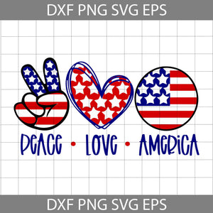 Peace Love America svg,4th of July Svg, American Flag Svg, Independence day svg, Cricut File, Clipart, svg, png, eps, dxf