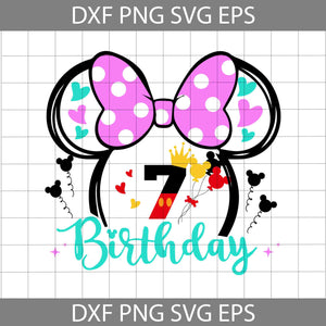 7th Birthday Mickey Mouse Svg, Birthday Princess Svg, Birthday Svg, Cricut File, Clipart, SVg, Png, Eps, dxf