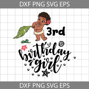 3rd Birthday Moana svg, Birthday girl svg, birthday svg, cricut file, clipart, svg, png, eps, dxf