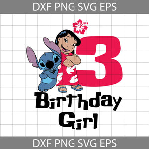 3rd Birthday Girl Svg, Lilo And Stitch svg, Birthday svg, Cricut File, Clipart, Svg, png, eps, dxf