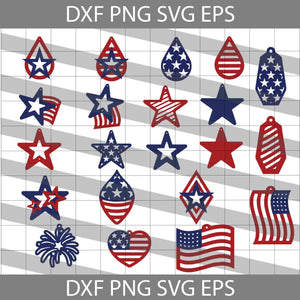 American Flag Svg, Earrings Svg, Bundle, 4th of July Svg, Independence day svg, Cricut File, Clipart, svg, png, eps, dxf