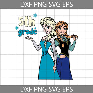 5th Grade Svg, Elsa Svg, Disney princess svg, Back To School Svg, Cricut File, Clipart, Svg, Png, Eps, Dxf