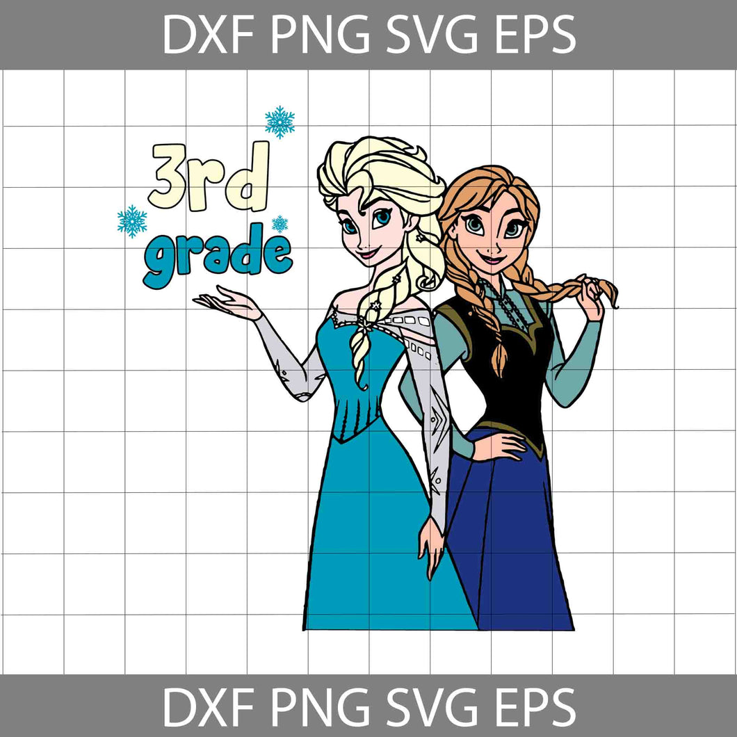 3rd Grade Svg, Elsa Svg, Disney princess svg, Back To School Svg, Cricut File, Clipart, Svg, Png, Eps, Dxf