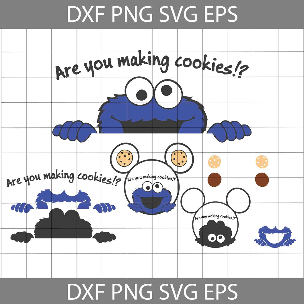Are You Making Cookies Svg, Cookie Monster Svg, Cookie Monster Head, Sesame Street Svg, Cartoon svg, cricut file, clipart, bundle, svg, png, eps, dxf
