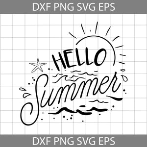 Hello Summer Svg, Summer svg, Vacation svg, cricut file, clipart, svg, png, eps, dxf