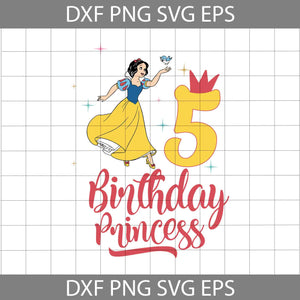 5th Birthday Snow White svg, Birthday Princess Svg, Birthday svg, Cricut File, Clipart, Svg, Png, Eps, dxf