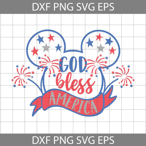 God Bless America svg, Mickey Ears svg, 4th of July Svg, American Flag Svg, Independence day svg, Cricut File, Clipart, svg, png, eps, dxf